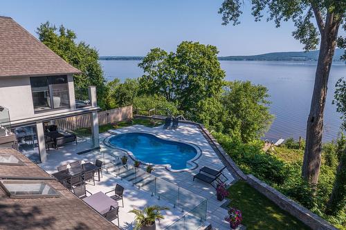 Cour - 598 Rue Main, Hudson, QC - Outdoor With Body Of Water With In Ground Pool With View
