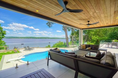 Terrasse - 598 Rue Main, Hudson, QC - Outdoor With In Ground Pool With Deck Patio Veranda With View With Exterior