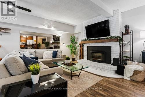 196 Dundas Street E, Hamilton, ON - Indoor Photo Showing Living Room With Fireplace
