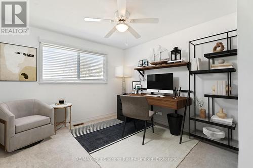Main floor bedroom 1 virtually staged as an office - 46 Erie Street, Collingwood, ON - Indoor Photo Showing Office
