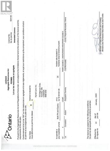 license - Pt Lt 147 Con A Lount Rye Rye Road, South River, ON 
