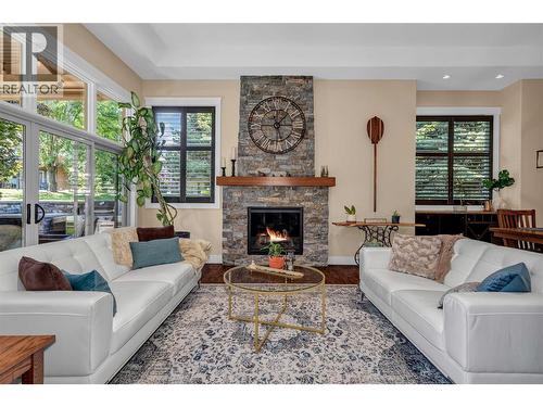 4157 Gallaghers Parkland Drive, Kelowna, BC - Indoor Photo Showing Living Room With Fireplace