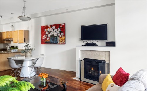 107-827 Fairfield Rd, Victoria, BC - Indoor With Fireplace