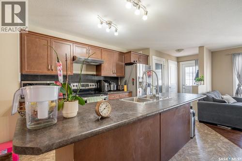 3669 Green Bank Road, Regina, SK - Indoor Photo Showing Kitchen With Double Sink