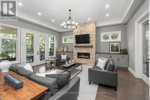 Family Room - 1285 Mineola Gardens, Mississauga, ON - Indoor Photo Showing Living Room With Fireplace