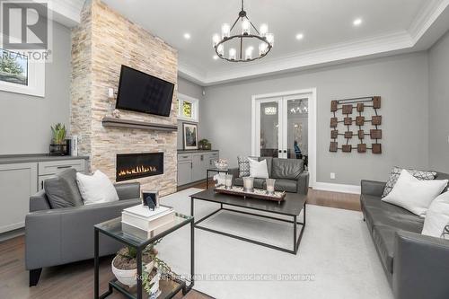 Family Room - 1285 Mineola Gardens, Mississauga, ON - Indoor Photo Showing Living Room With Fireplace