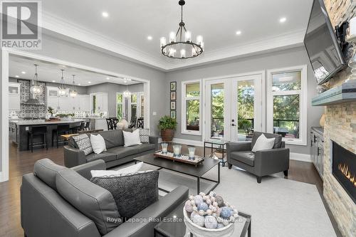 Family Room - 1285 Mineola Gardens, Mississauga, ON - Indoor Photo Showing Living Room With Fireplace