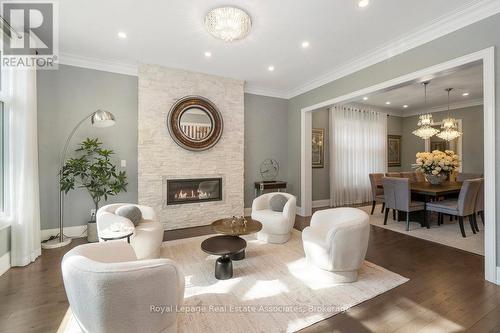 Living Room - 1285 Mineola Gardens, Mississauga, ON - Indoor Photo Showing Living Room With Fireplace