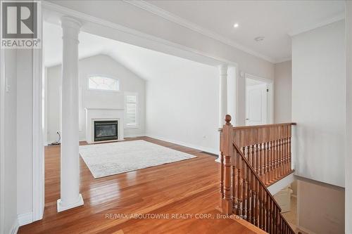 Bright and airy Family room with Vaulted Ceiling - 2348 Tesla Crescent, Oakville, ON - Indoor Photo Showing Other Room With Fireplace