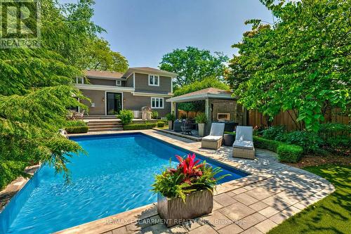 640 George Street, Burlington, ON - Outdoor With In Ground Pool With Deck Patio Veranda With Backyard