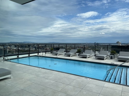 Pool - 604-2320 Rue Tupper, Montréal (Ville-Marie), QC - Outdoor With In Ground Pool With View