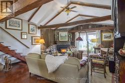 Family room with wood fireplace - 