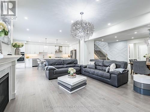22 Rolling Rock Way, Brampton, ON - Indoor Photo Showing Living Room With Fireplace