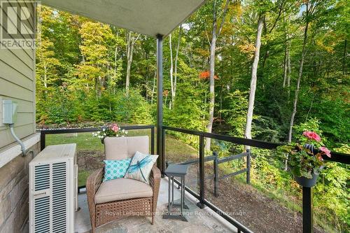 Balcony - trees and a stream - 103 - 11B Salt Dock Road, Parry Sound, ON - Outdoor With Deck Patio Veranda