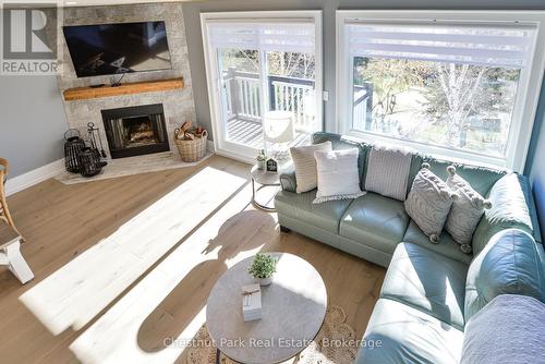 Bright & Spacious Living Room - 4 Turner Drive, Huntsville (Chaffey), ON - Indoor Photo Showing Living Room With Fireplace