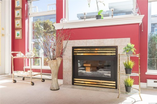 409-606 Goldstream Ave, Langford, BC - Indoor Photo Showing Living Room With Fireplace