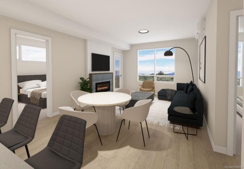 307-2881 Leigh Rd, Langford, BC - Indoor Photo Showing Living Room With Fireplace