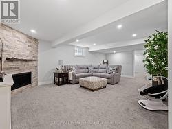 rec room with gas fireplace - 