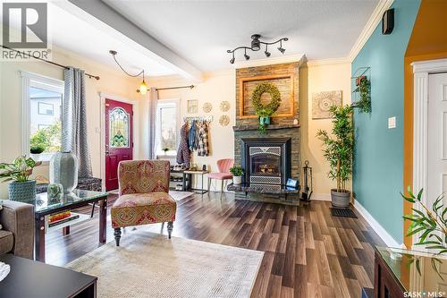 2256 Pasqua Street, Regina, SK - Indoor Photo Showing Living Room With Fireplace