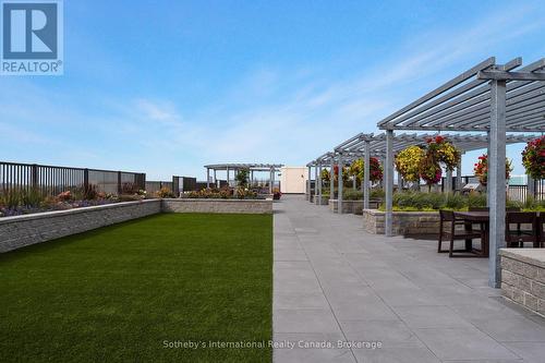 Terrace with seating and BBQ's - 301 - 1 Hume Street, Collingwood, ON - Outdoor