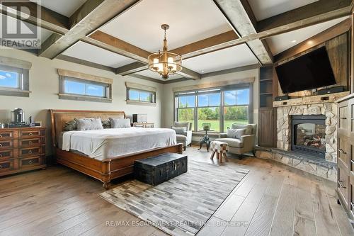 437 6Th Concession Road E, Hamilton, ON - Indoor Photo Showing Bedroom With Fireplace