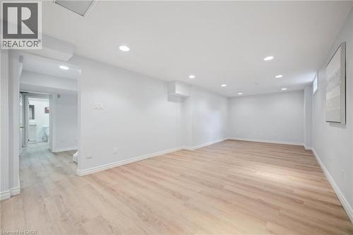 Unfurnished room with recessed lighting and light wood-type flooring - 599 Beechwood Drive, Waterloo, ON - Indoor Photo Showing Other Room