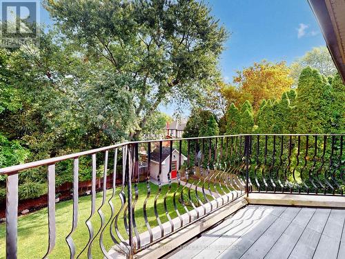 Walk Out to East Faced Balcony Overlook Treed Yard - 1511 Haig Boulevard, Mississauga, ON - Outdoor With Balcony