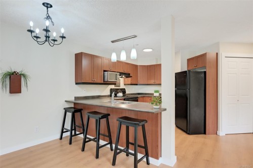 201-893 Hockley Ave, Langford, BC - Indoor Photo Showing Kitchen With Double Sink