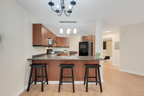 201-893 Hockley Ave, Langford, BC - Indoor Photo Showing Kitchen With Double Sink