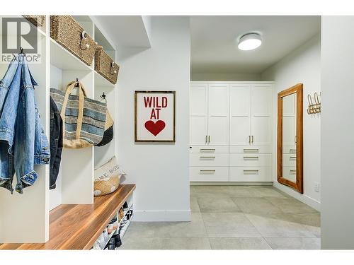 Mudroom with custom built-in cubbies & bench - 763 Barnaby Road, Kelowna, BC - Indoor