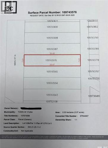 Lots 5-9 Main Street, Ituna, SK 