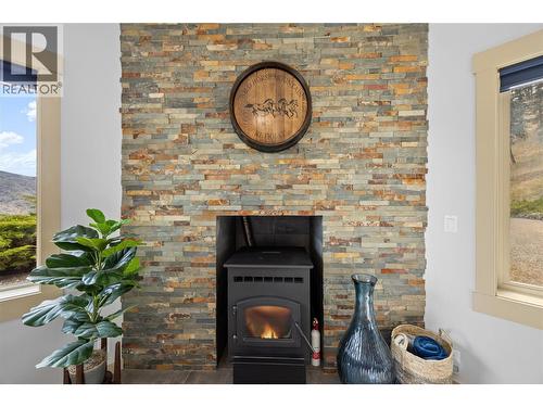 Pellet Stove - 432 Hwy 97 Highway, Summerland, BC - Indoor With Fireplace