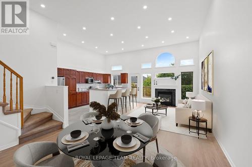 This room has been virtually staged - 137 Macassa Circle, Ottawa, ON - Indoor With Fireplace