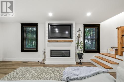 newly renovated living room - 190 Maple Street, Bracebridge (Macaulay), ON - Indoor Photo Showing Living Room With Fireplace