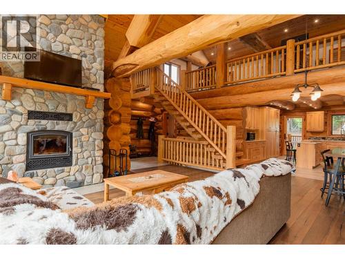 800 Highway 22, Rossland, BC - Indoor Photo Showing Living Room With Fireplace