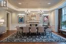 Formal Dining Room w/ Fireplace - 13160 Nassagaweya Esquesing Townline, Milton, ON  - Indoor Photo Showing Dining Room 