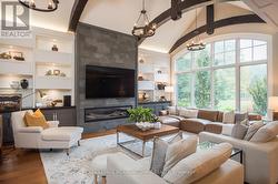 Great Room w/ Vaulted Beamed Ceilings - 