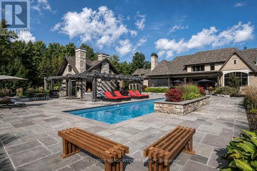 13160 Nassagaweya Esquesing Townline, Milton, ON - Outdoor With In Ground Pool With Deck Patio Veranda