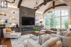 Family Room with Soaring Ceilings - 