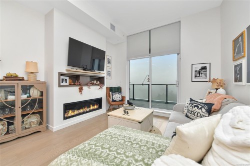 1504-2000 Hannington Rd, Langford, BC - Indoor Photo Showing Living Room With Fireplace