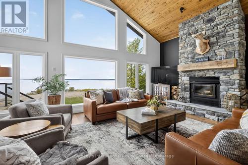 1773 Champlain Road, Tiny, ON - Indoor Photo Showing Living Room With Fireplace