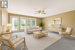 Virtually stages rendition of Living Room - 