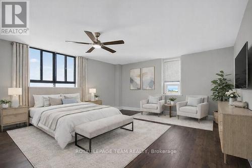 Virtually staged Primary bedroom - 2509/2510 - 515 St Laurent Boulevard, Ottawa, ON - Indoor Photo Showing Bedroom