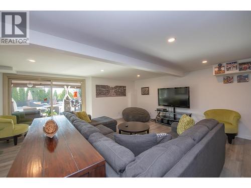 Walk out to patio/pool area - 702 Cypress Drive, Coldstream, BC - Indoor Photo Showing Living Room