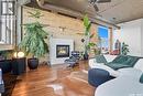 503 211 D Avenue N, Saskatoon, SK  - Indoor Photo Showing Living Room With Fireplace 