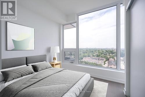 Virtually Staged - 1307 - 28 Ann Street, Mississauga, ON - Indoor Photo Showing Bedroom