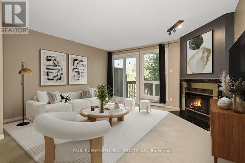 Virtually Staged-Living Room - 492 Briston Private, Ottawa, ON - Indoor Photo Showing Living Room With Fireplace