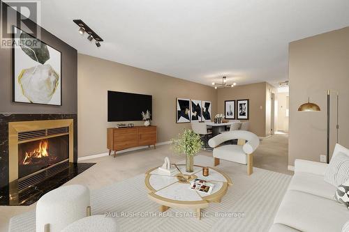 Virtually Staged-Living Room - 492 Briston Private, Ottawa, ON - Indoor Photo Showing Living Room With Fireplace