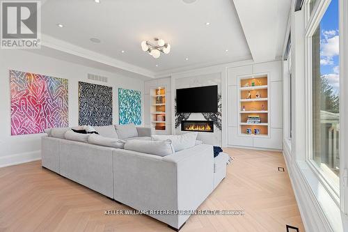 54 Cronin Drive, Toronto, ON - Indoor Photo Showing Living Room With Fireplace