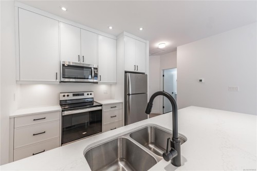110 Plante Cres, Lake Cowichan, BC - Indoor Photo Showing Kitchen With Stainless Steel Kitchen With Double Sink With Upgraded Kitchen